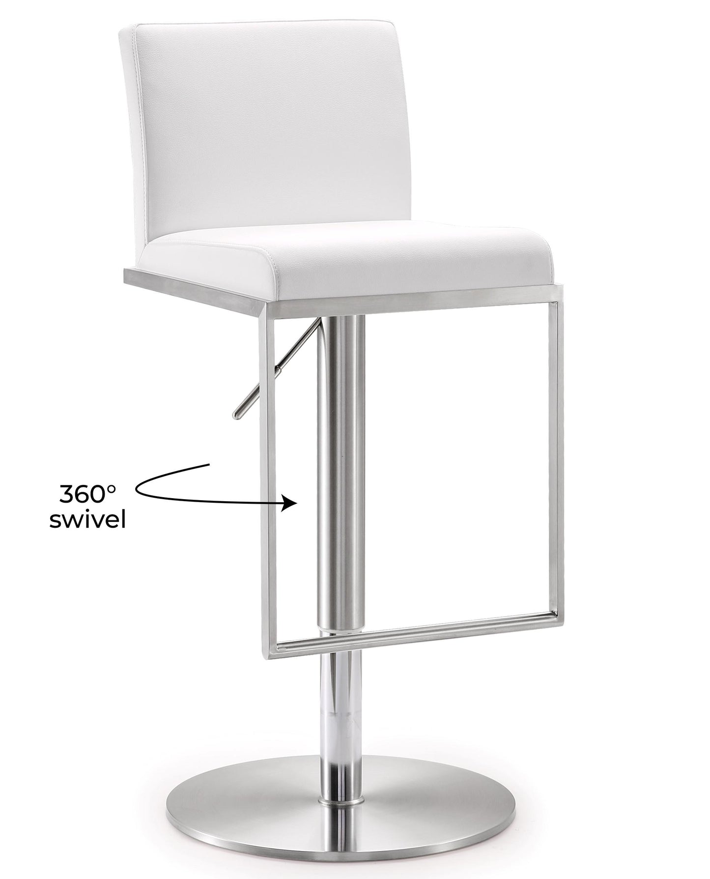 Amalfi White Stainless Steel Barstool