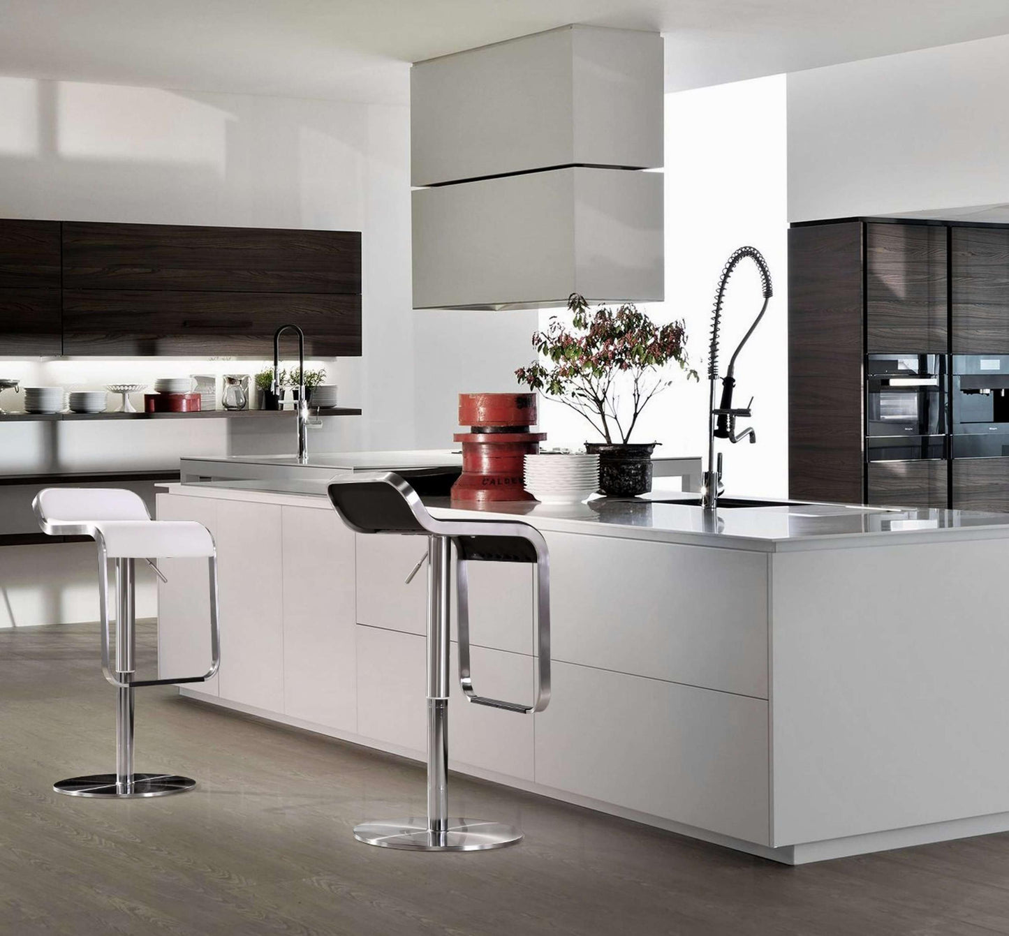 Napoli White Stainless Steel Barstool