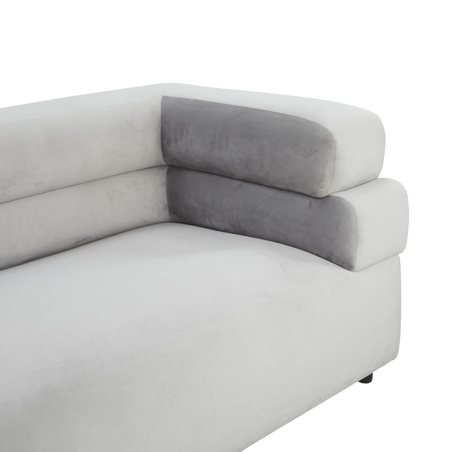 Elsa Light Grey Velvet Sofa by Inspire Me! Home Decor