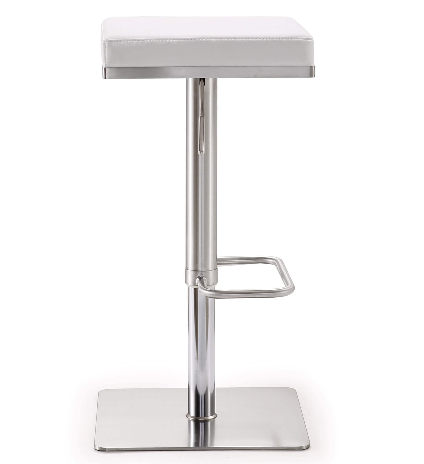 Bari White Stainless Steel Barstool