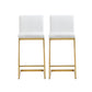 Parma White Gold Steel Counter Stool (Set of 2)