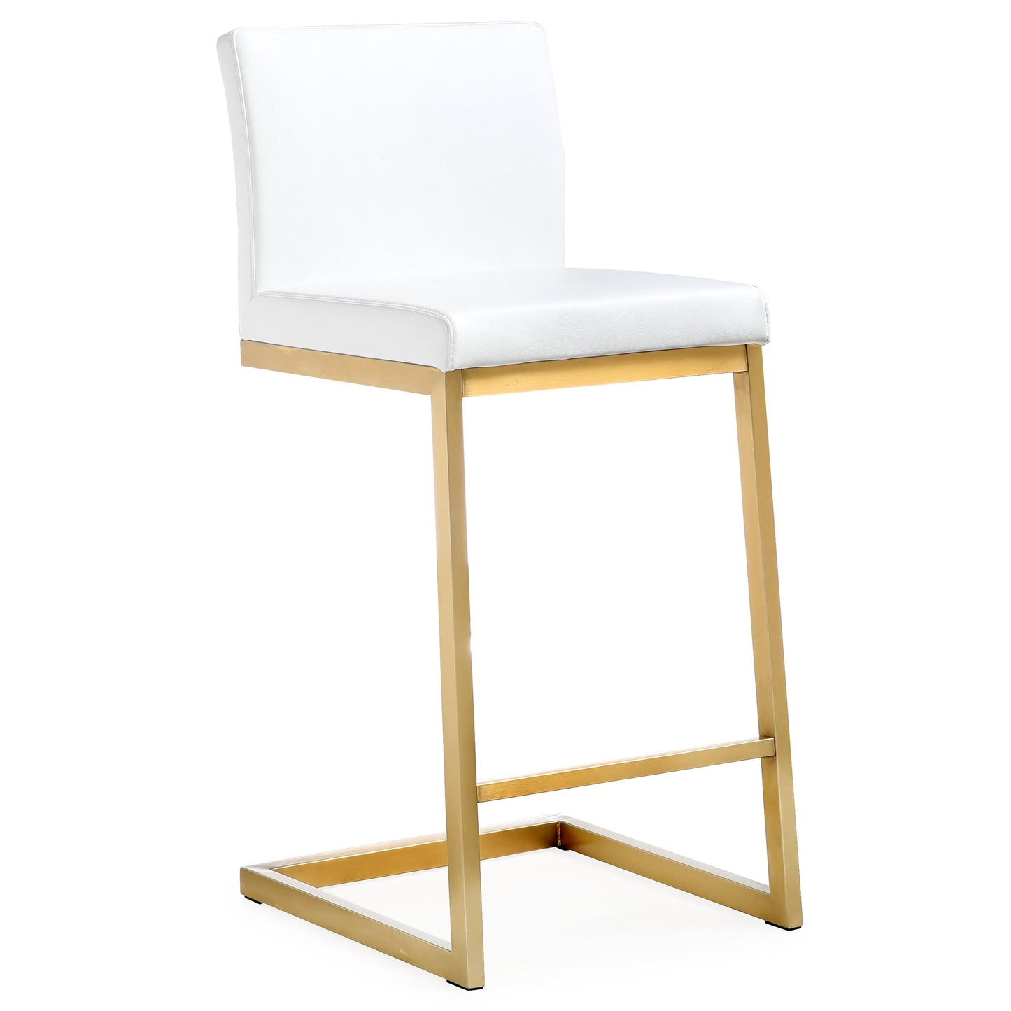 Parma White Gold Steel Counter Stool (Set of 2)