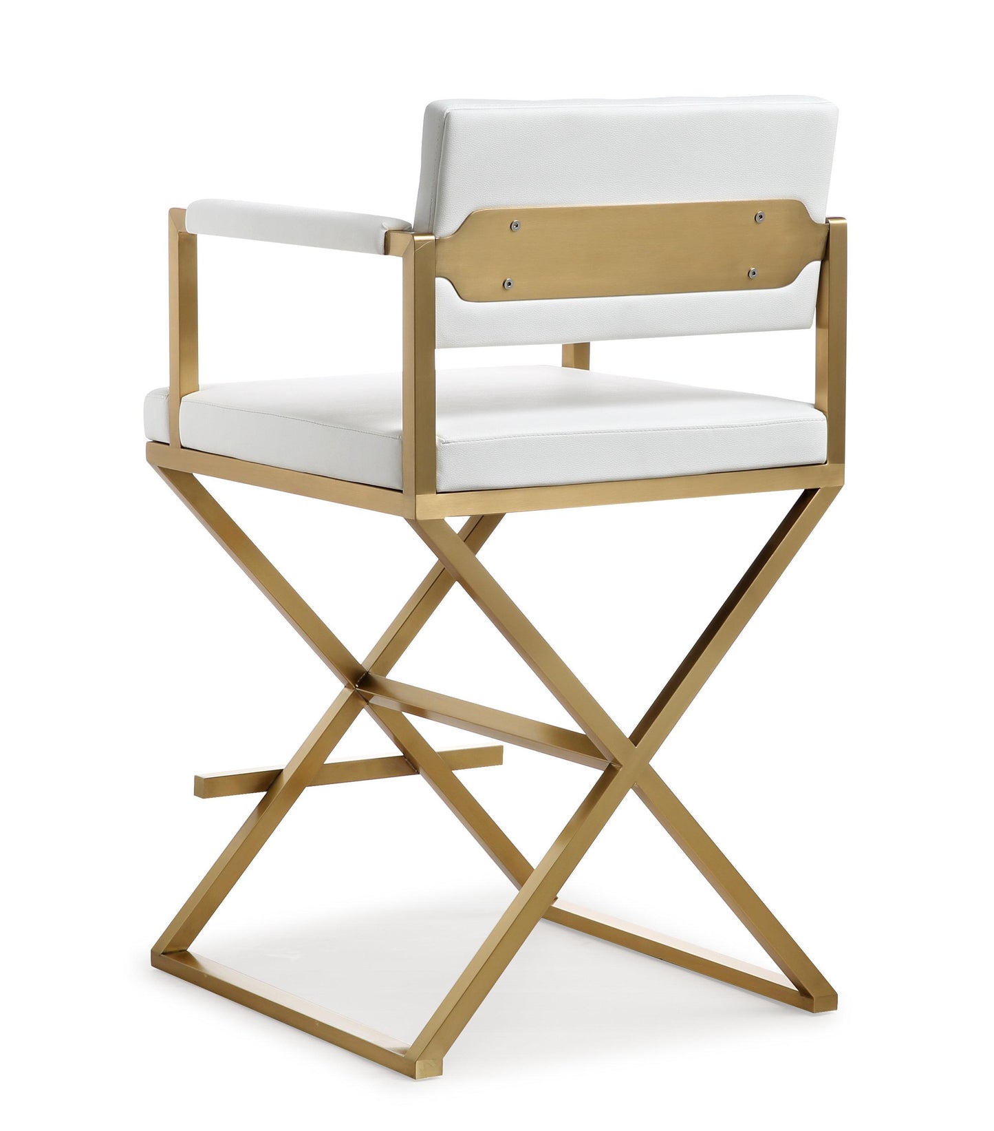 Director White Gold Steel Counter Stool