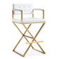 Director White Gold Steel Barstool