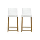 Denmark White Gold Steel Counter Stool (Set of 2)