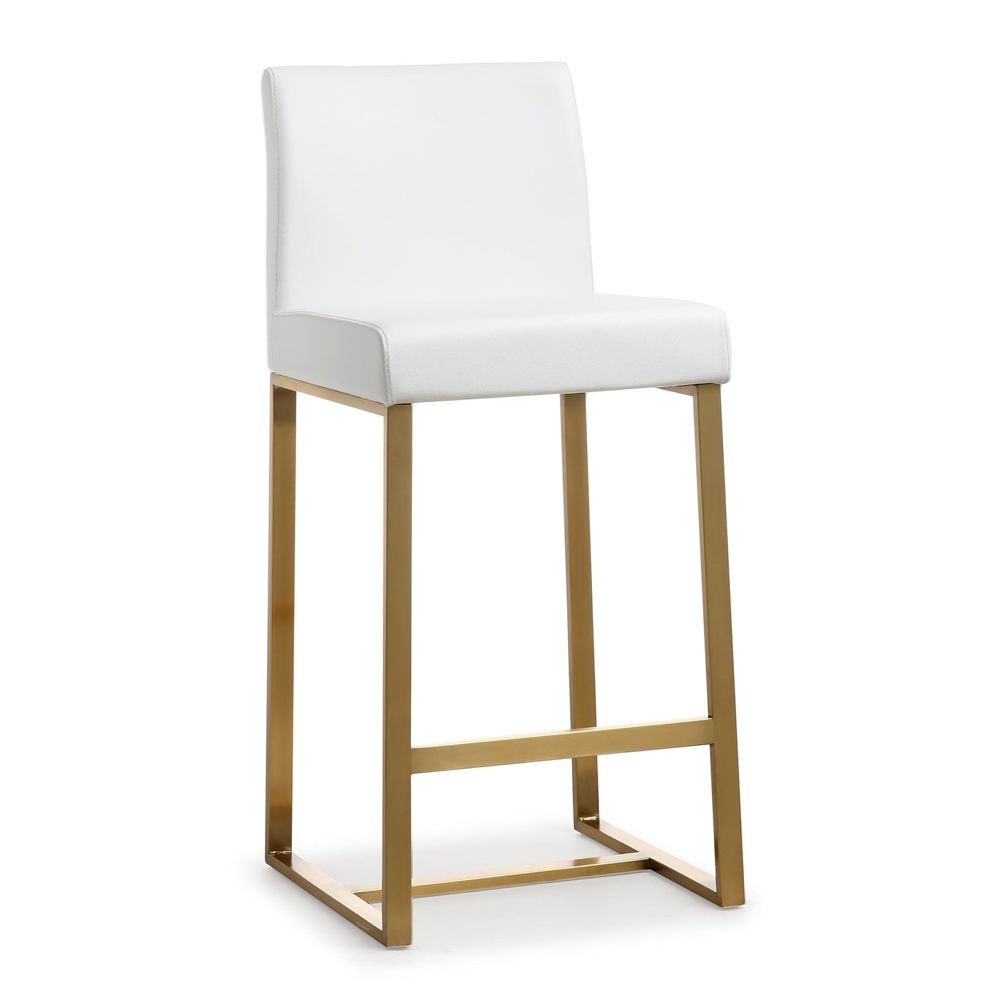 Denmark White Gold Steel Counter Stool (Set of 2)