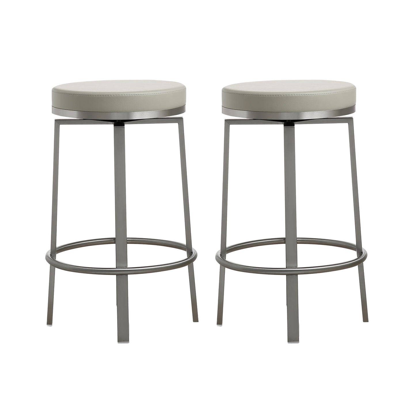 Pratt Grey Steel Counter Stool (Set of 2)