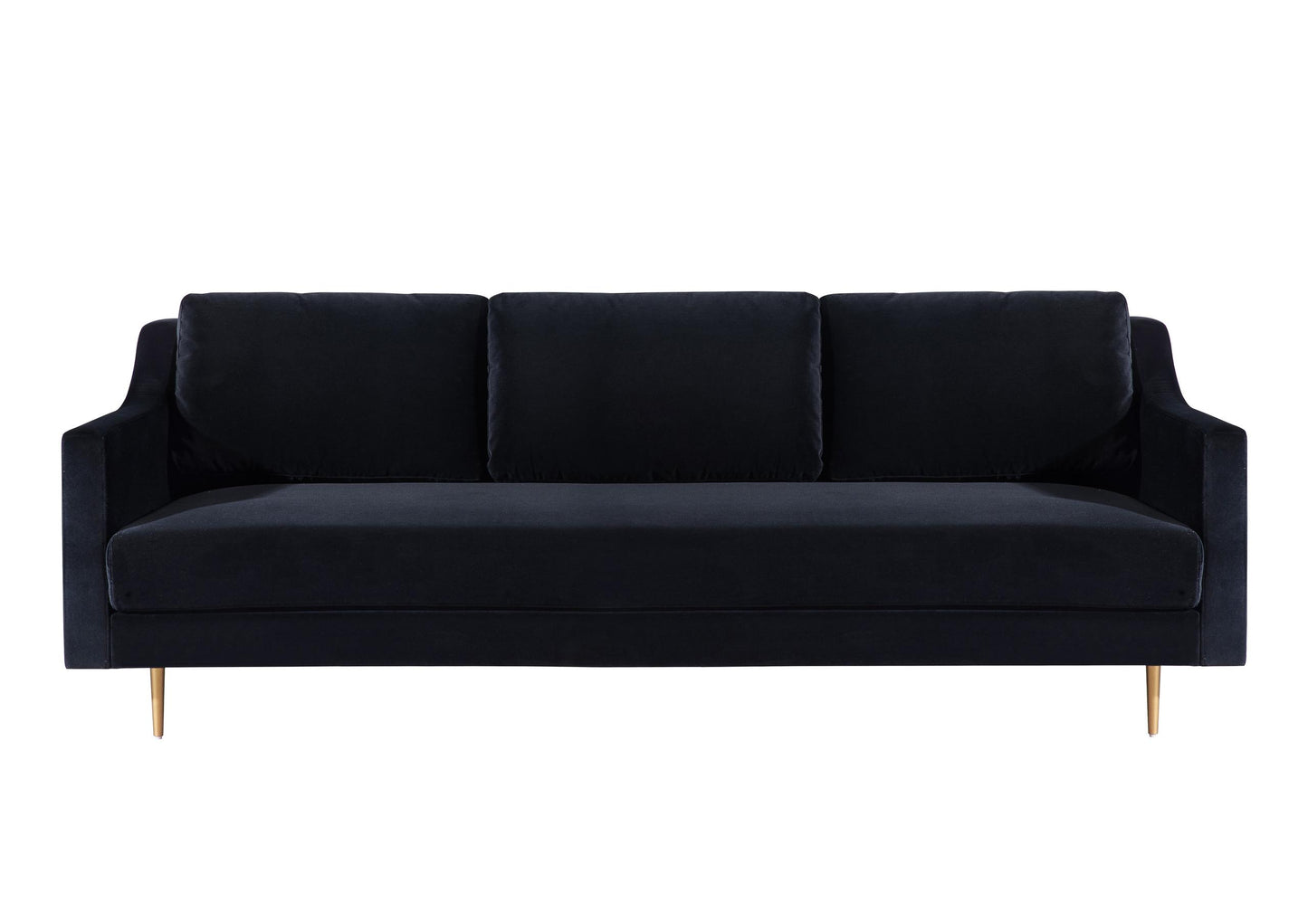 Milan Black Velvet Sofa
