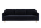 Milan Black Velvet Sofa