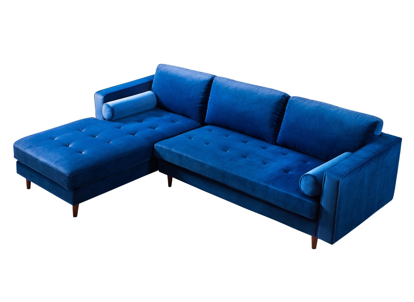 Como Navy Velvet Sectional LAF