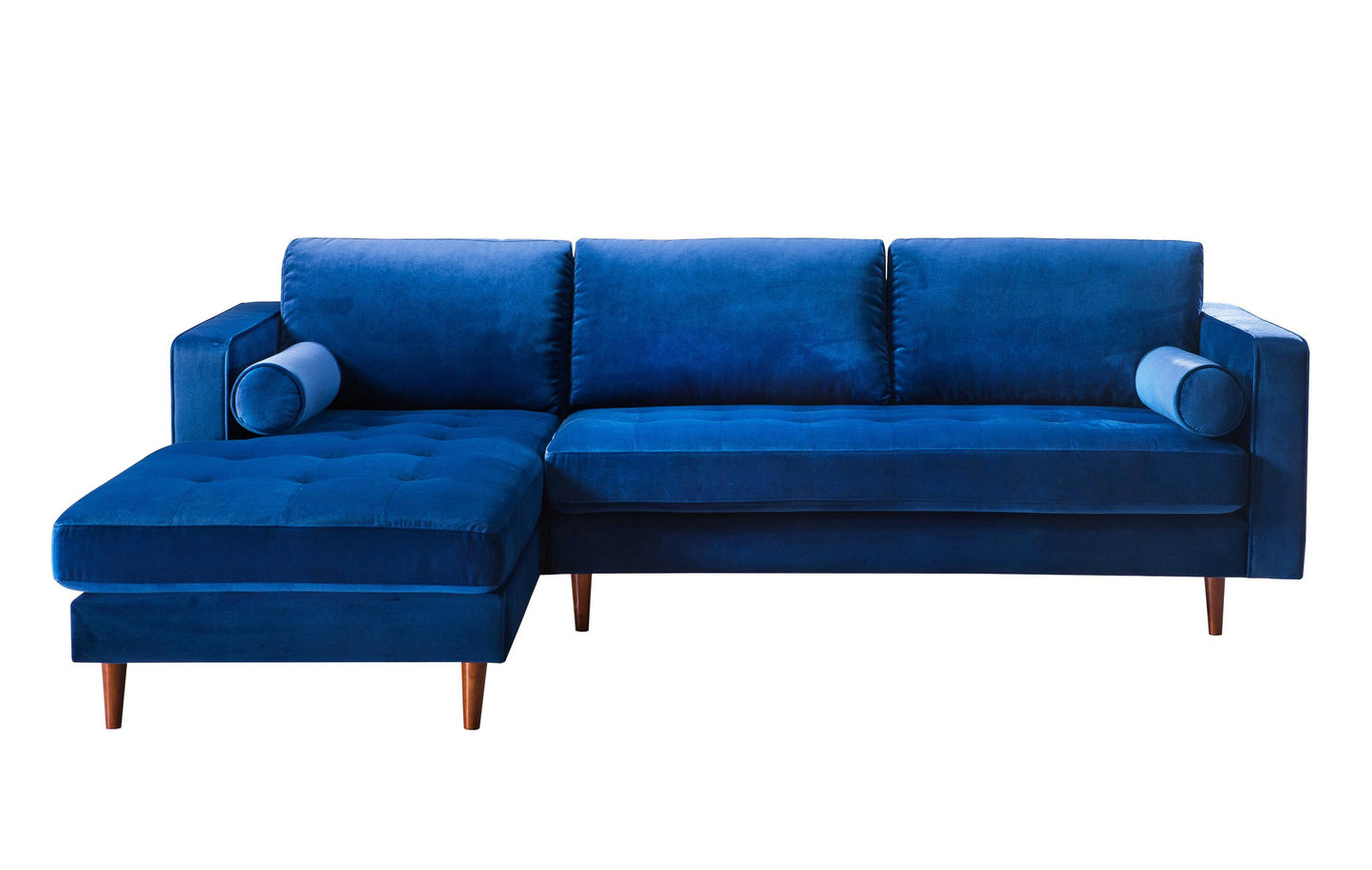 Como Navy Velvet Sectional LAF
