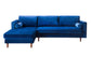 Como Navy Velvet Sectional LAF