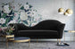 Plato Black Velvet Sofa