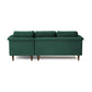 Porter Forest Green Velvet Sectional RAF