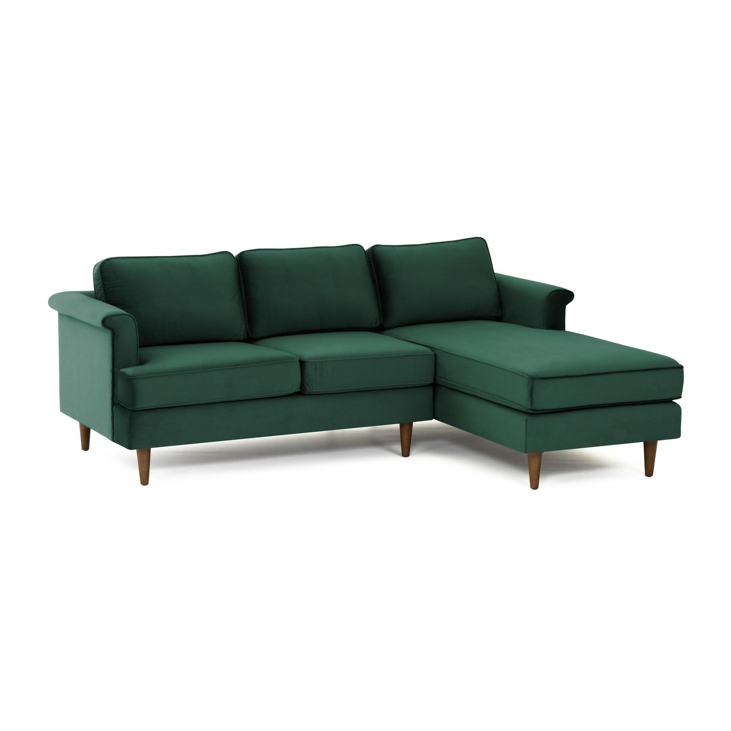Porter Forest Green Velvet Sectional RAF