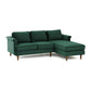 Porter Forest Green Velvet Sectional RAF