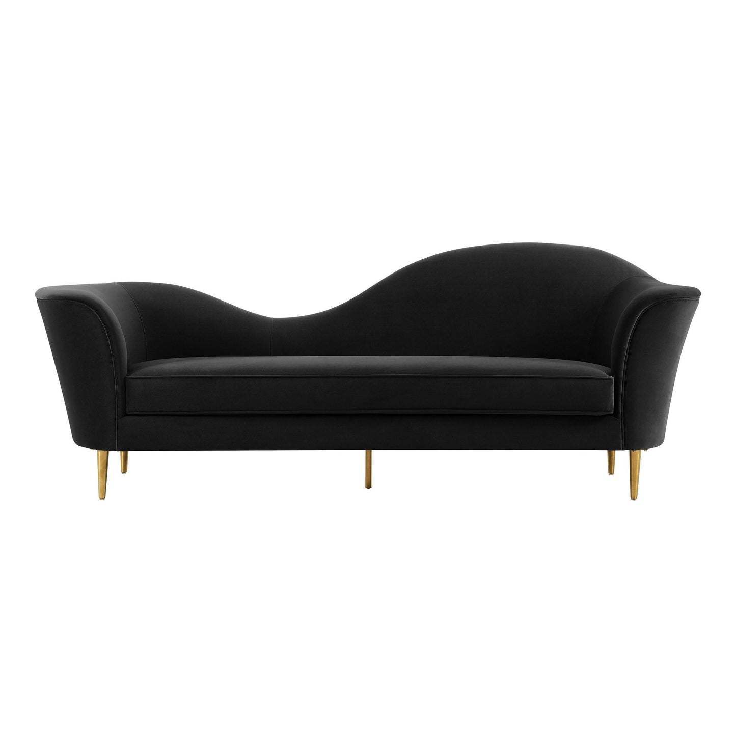 Plato Black Velvet Sofa