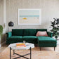 Porter Forest Green Velvet Sectional RAF