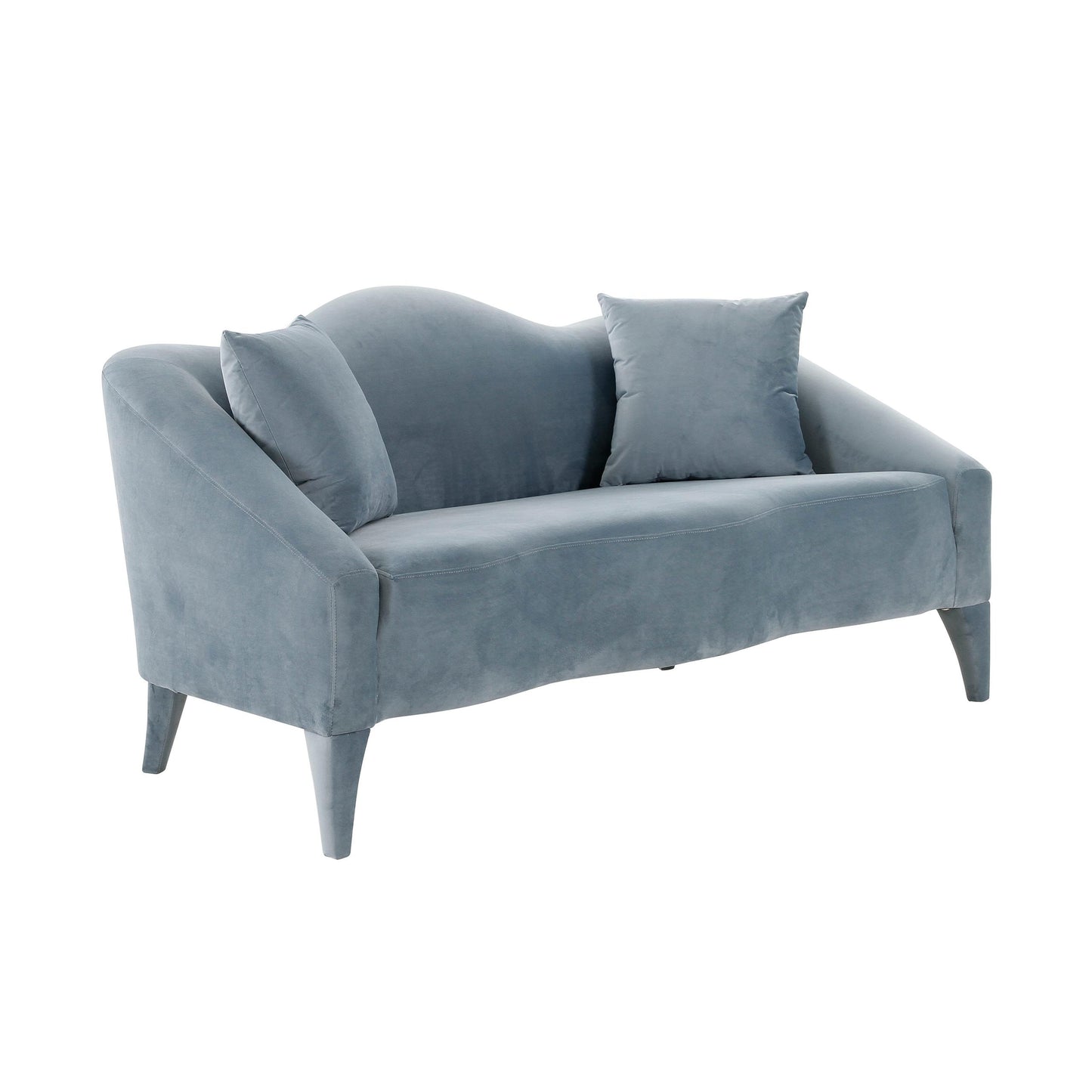 Naya Sea Blue Velvet Loveseat