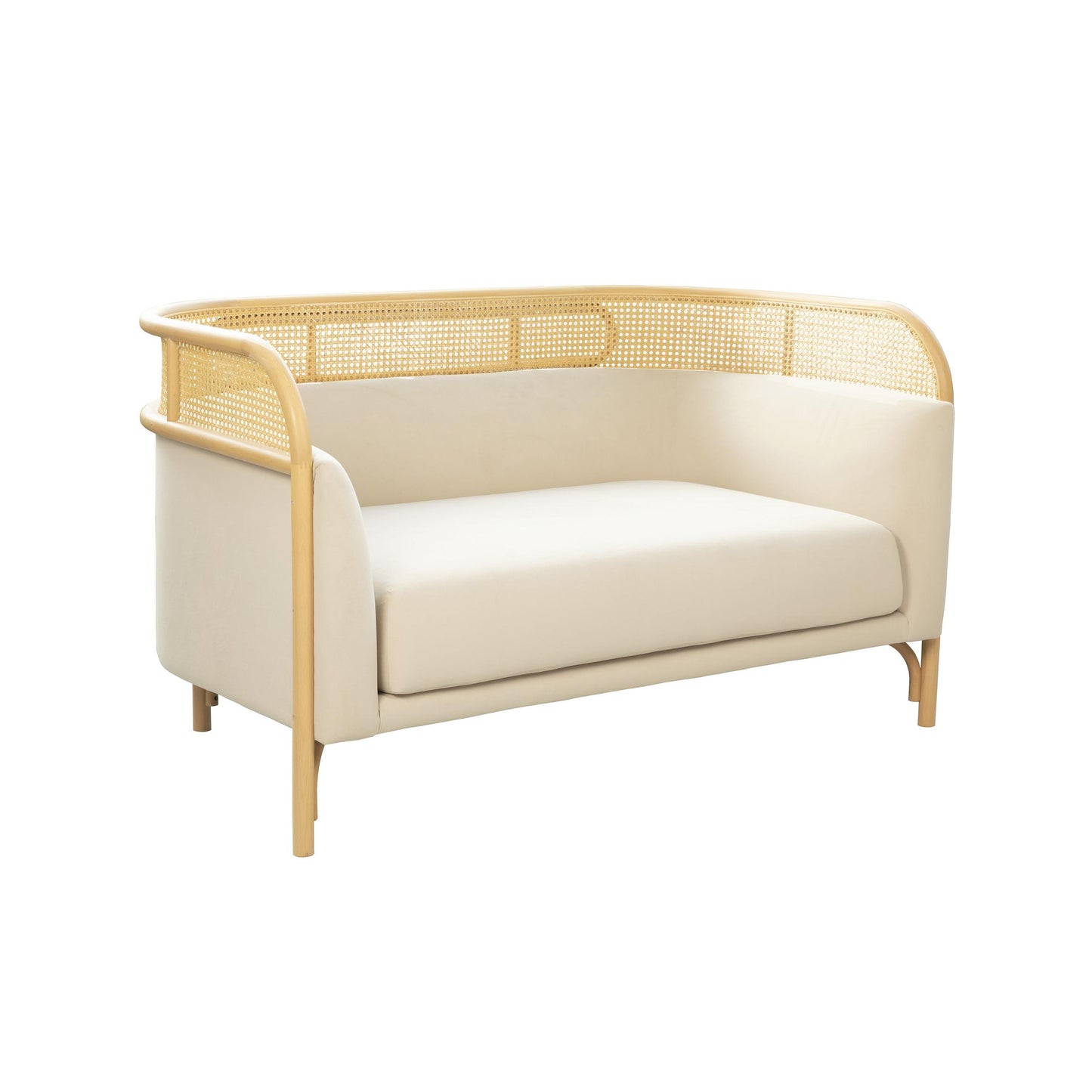 Desiree Cream Velvet Loveseat