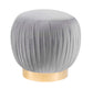 Tulip Grey Velvet Ottoman