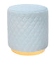 Abir Light Blue Velvet Ottoman