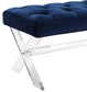 Claira Navy Lucite Bench