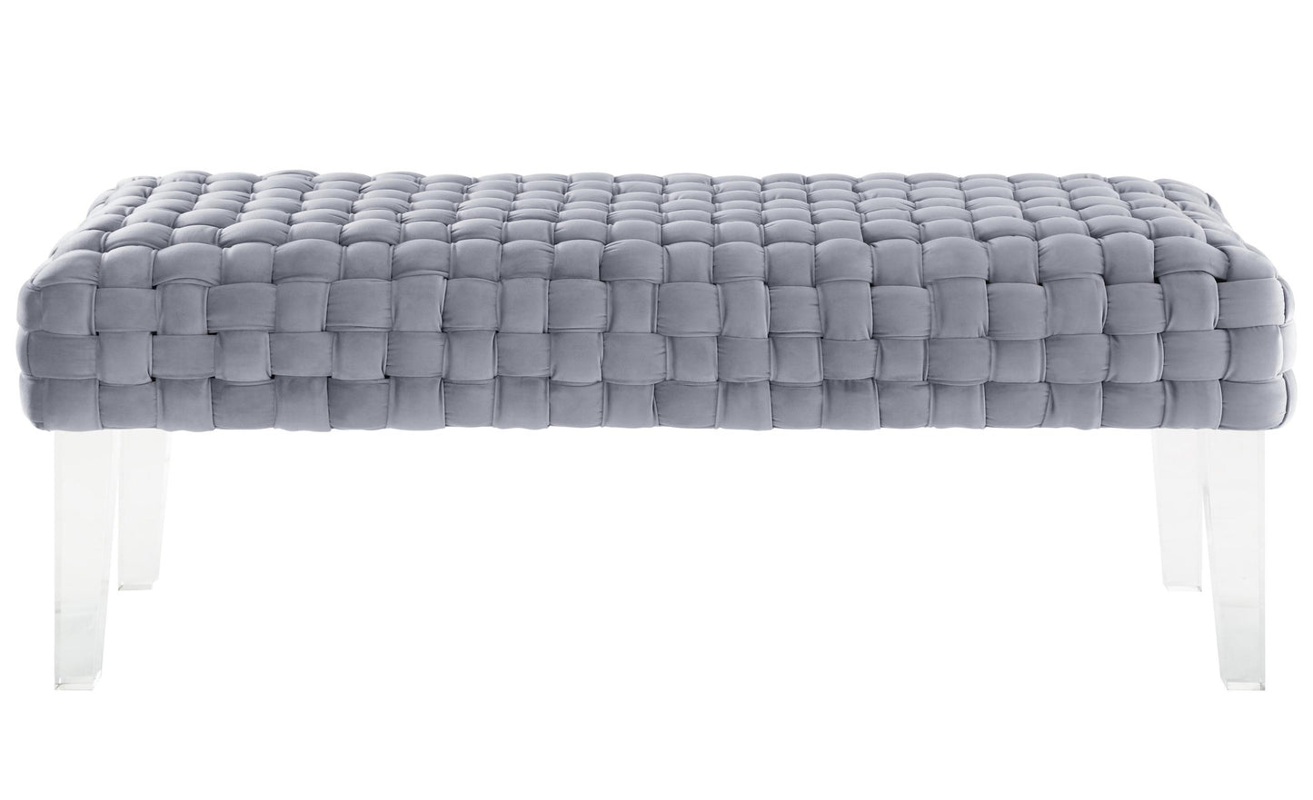 Sal Woven Grey Velvet Bench