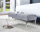Sal Woven Grey Velvet Bench
