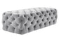 Kaylee Jumbo Grey Velvet Ottoman