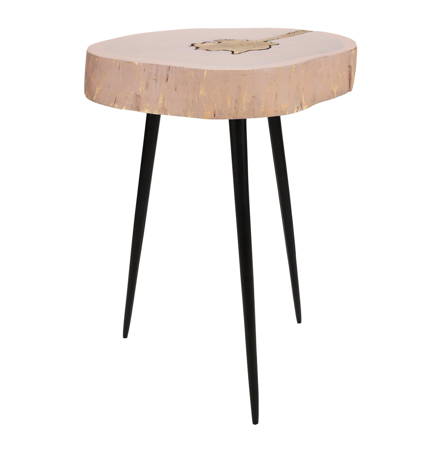 Timber Pink and Brass Side Table