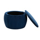 Fleur Navy Velvet Storage Ottoman