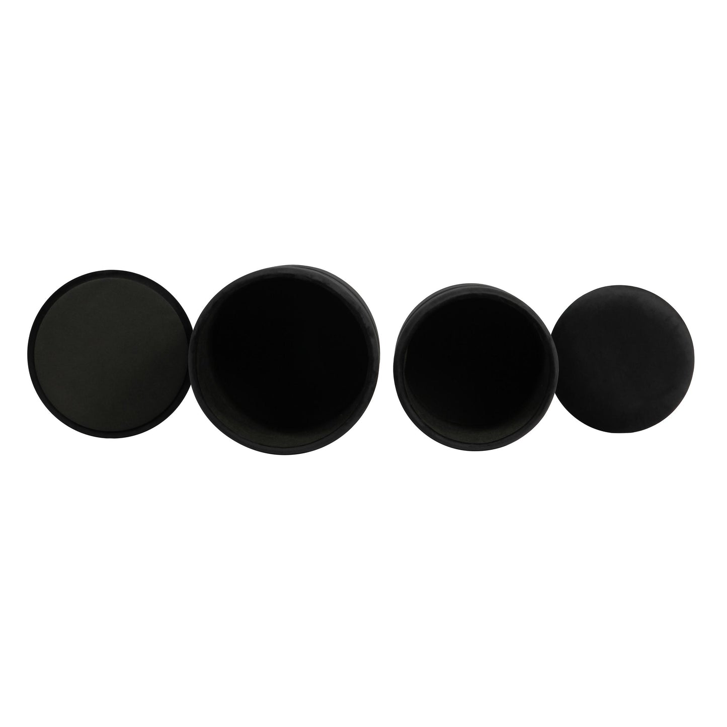 Alani Black Velvet Nesting Ottomans - Set of 2