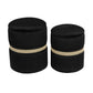 Alani Black Velvet Nesting Ottomans - Set of 2