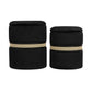 Alani Black Velvet Nesting Ottomans - Set of 2