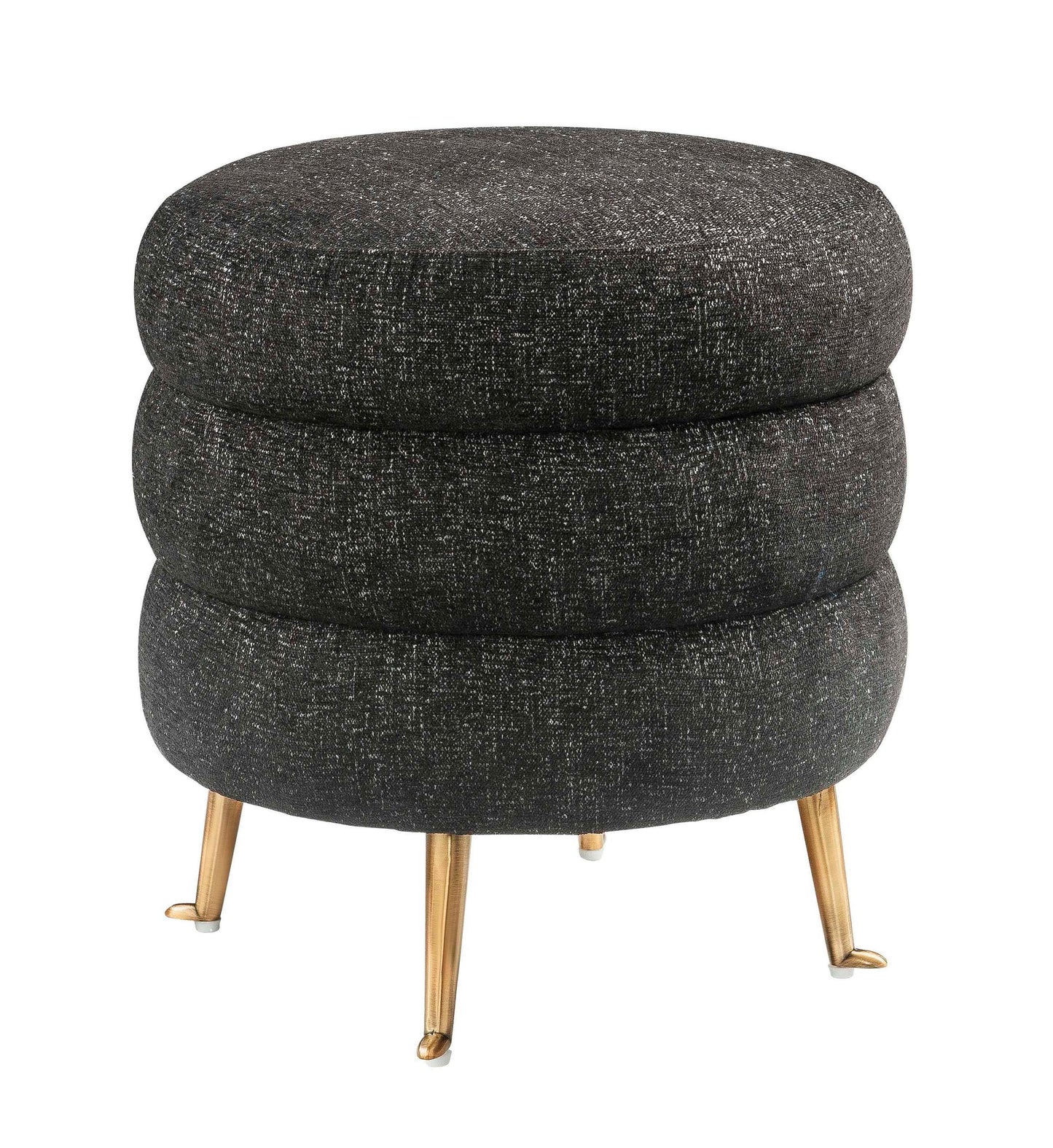 Ladder Black Tweed Ottoman