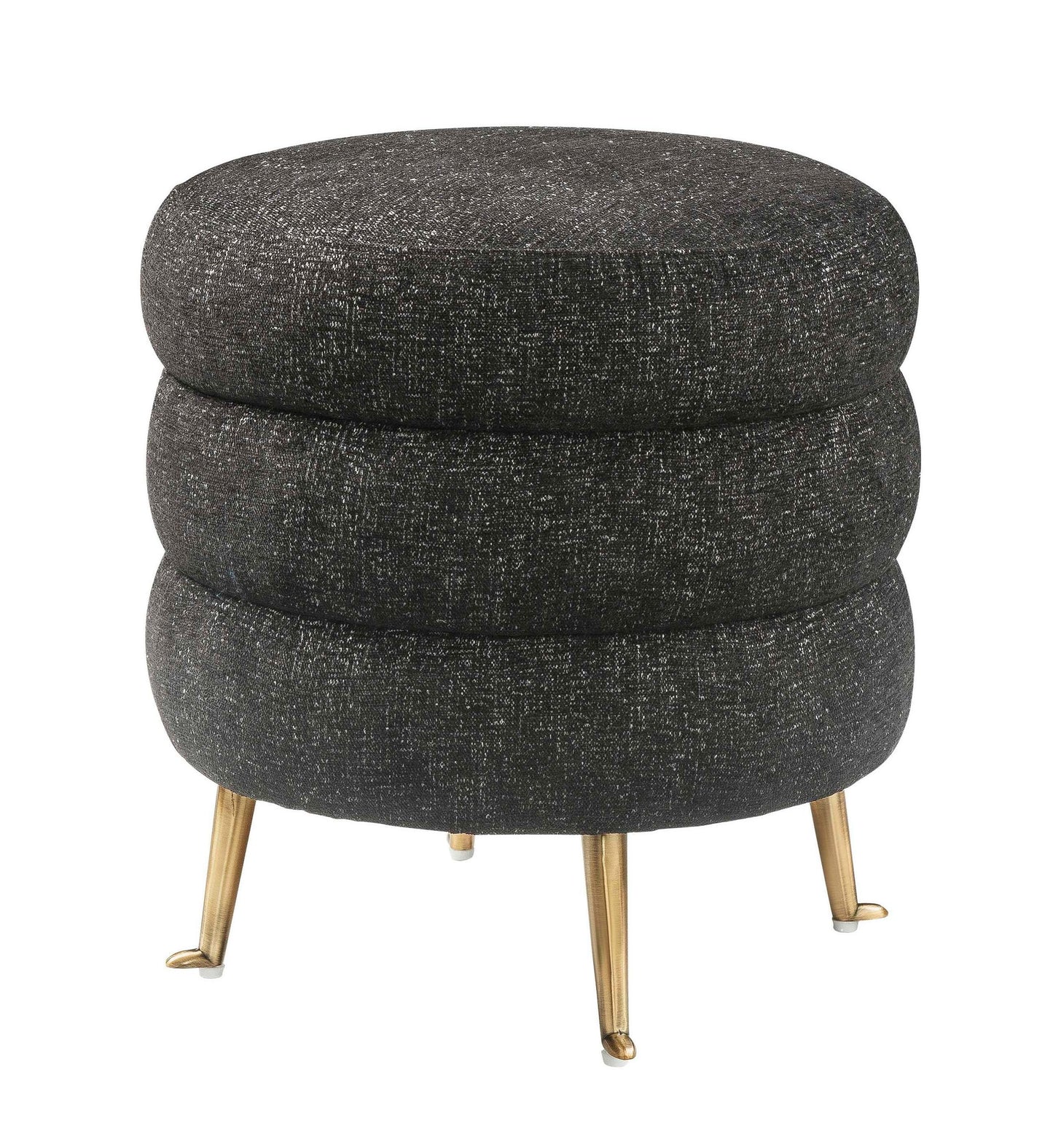 Ladder Black Tweed Ottoman