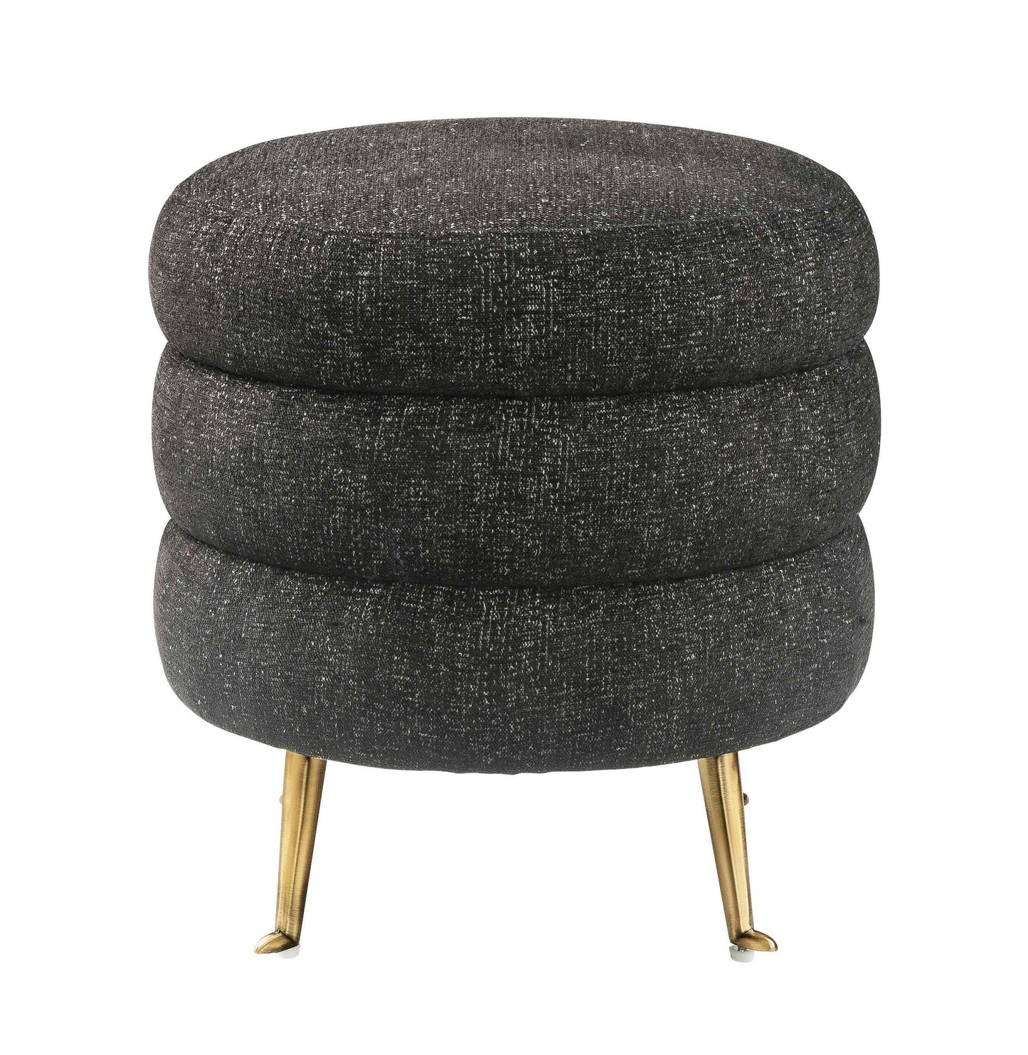 Ladder Black Tweed Ottoman