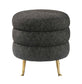 Ladder Black Tweed Ottoman