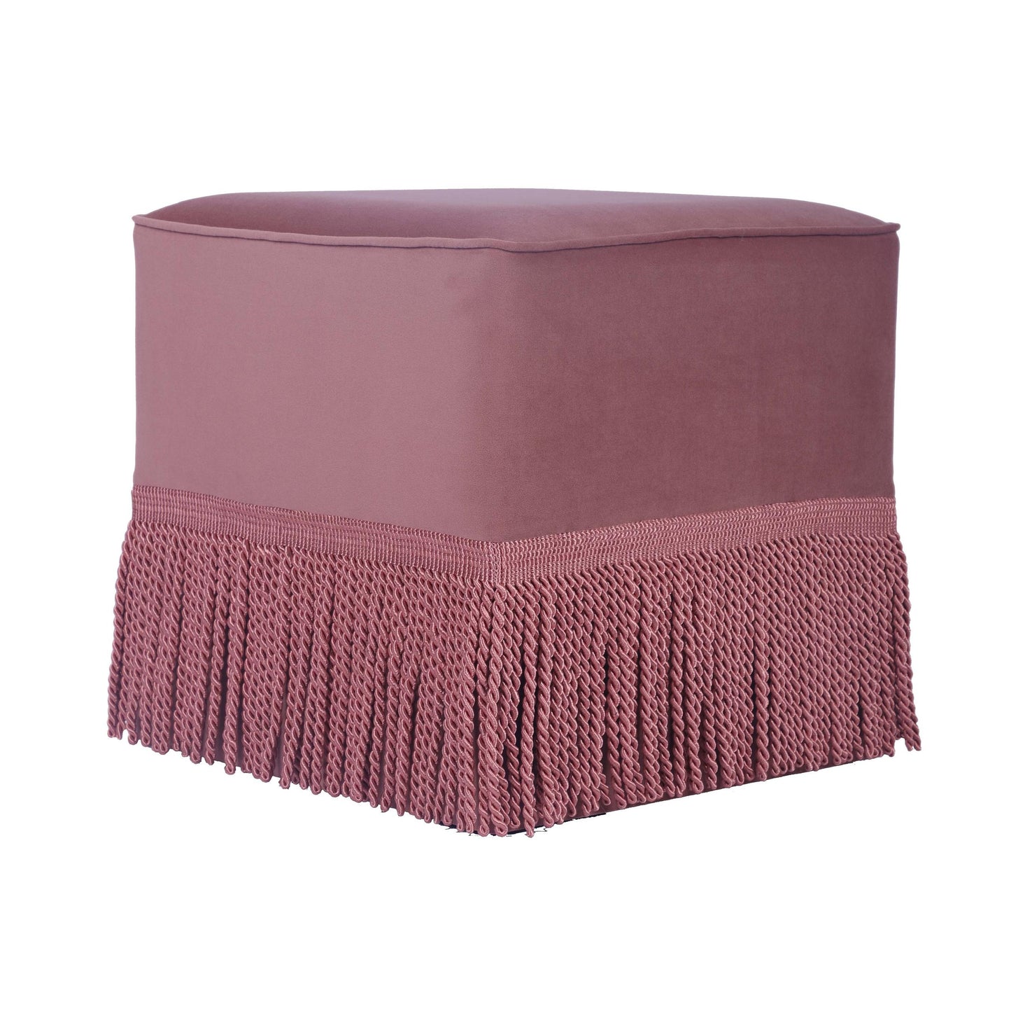 Fenn Mauve Velvet Ottoman