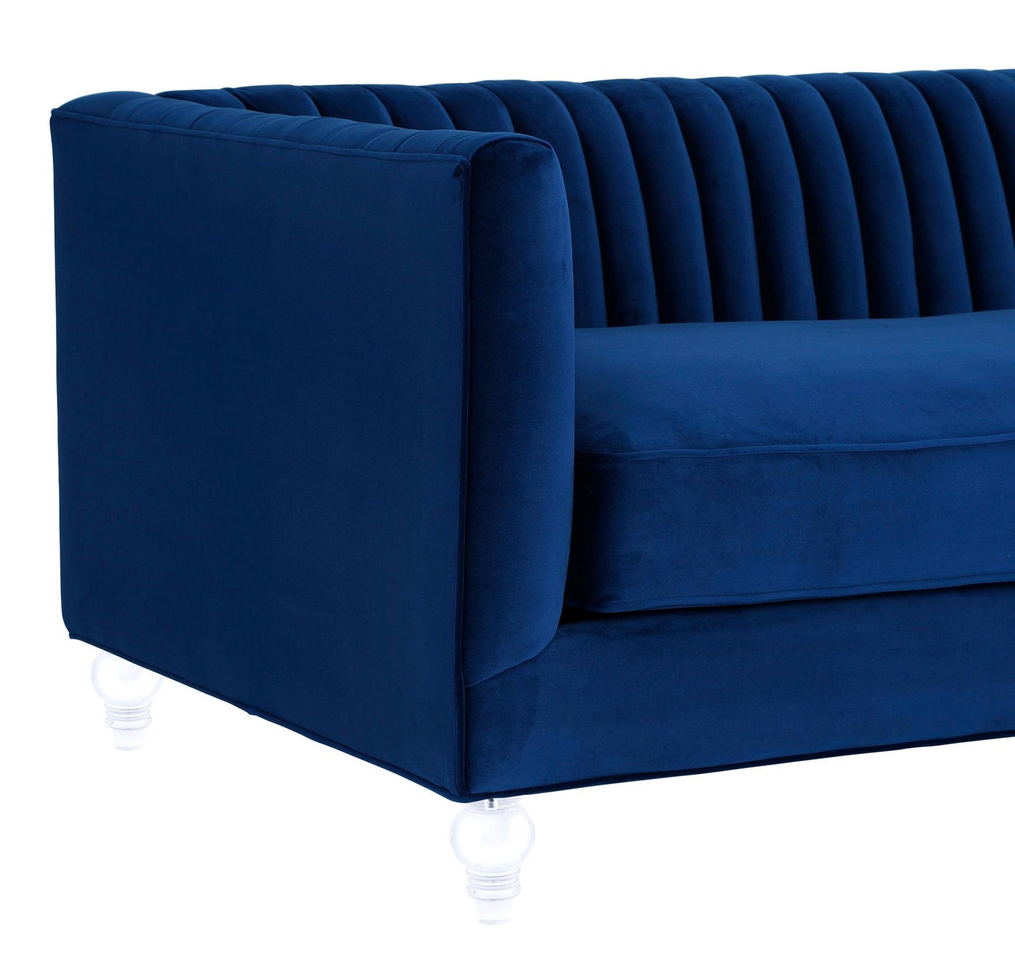 Aviator Blue Velvet Sofa