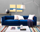 Aviator Blue Velvet Sofa