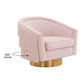 Flapper Blush Velvet Swivel Chair