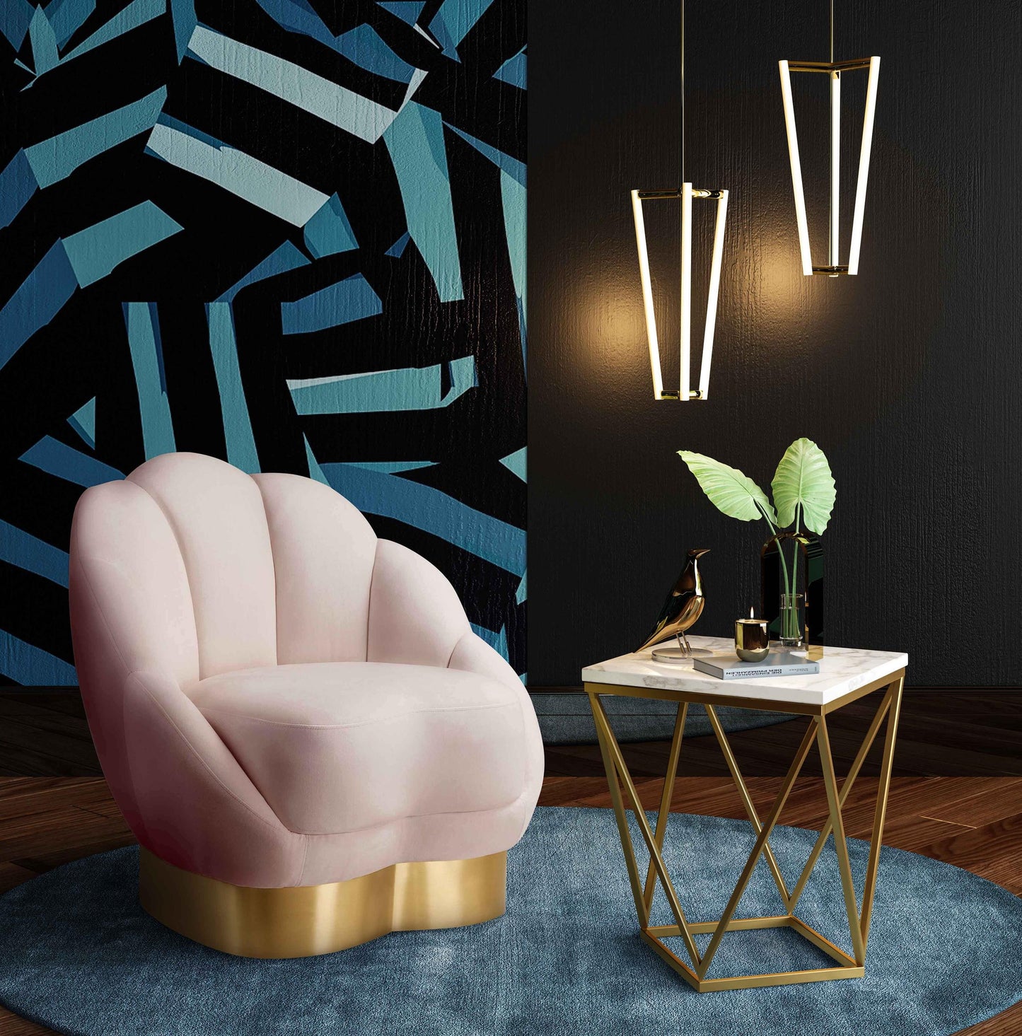 Bloom Blush Velvet Chair