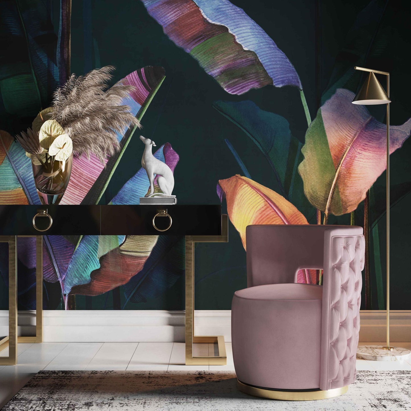 Mimosa Blush Velvet Swivel Chair