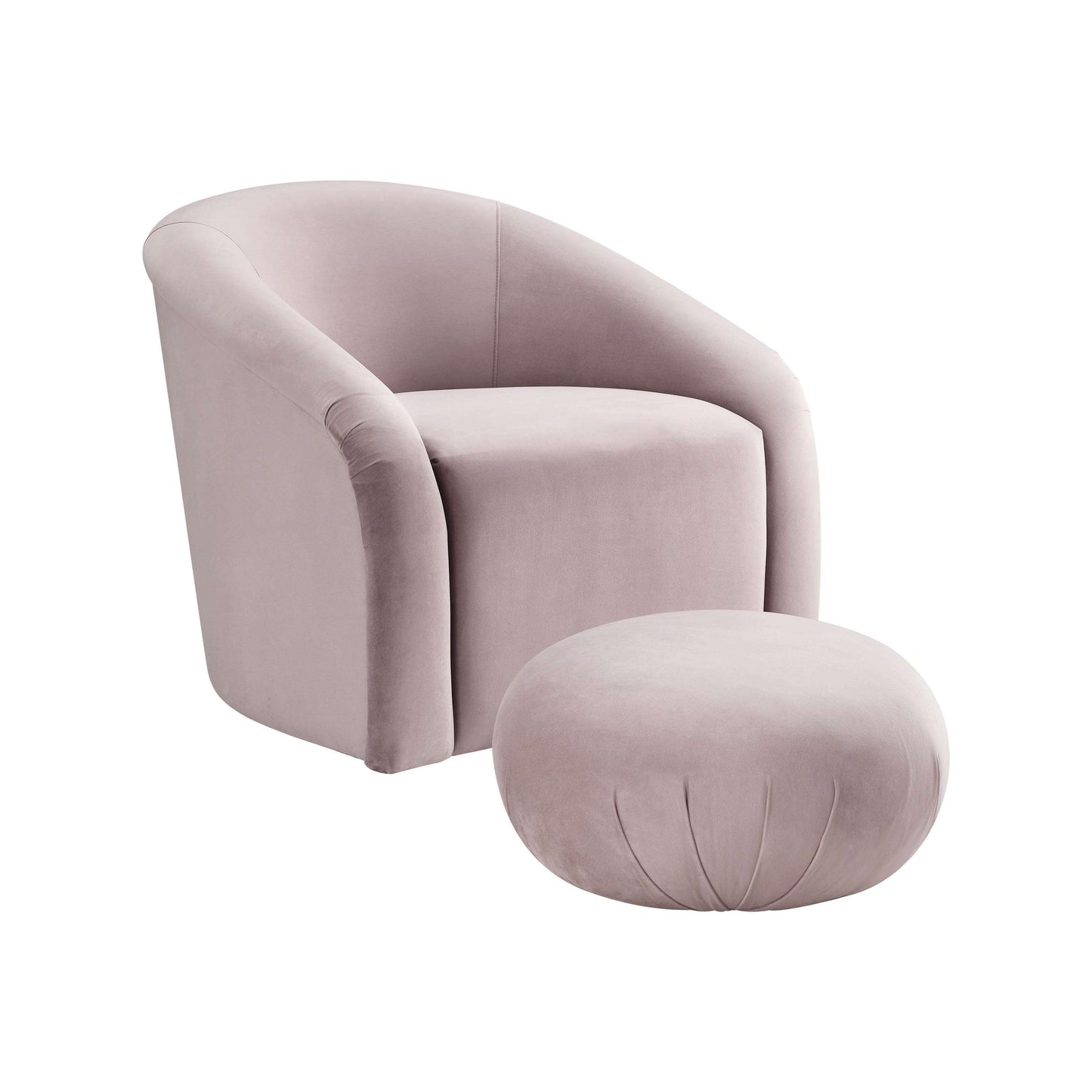 Boboli Mauve Velvet Chair + Ottoman Set