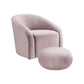 Boboli Mauve Velvet Chair + Ottoman Set