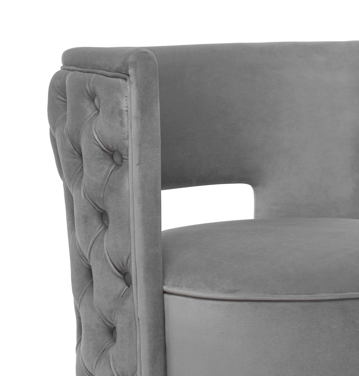 Mimosa Grey Velvet Swivel Chair