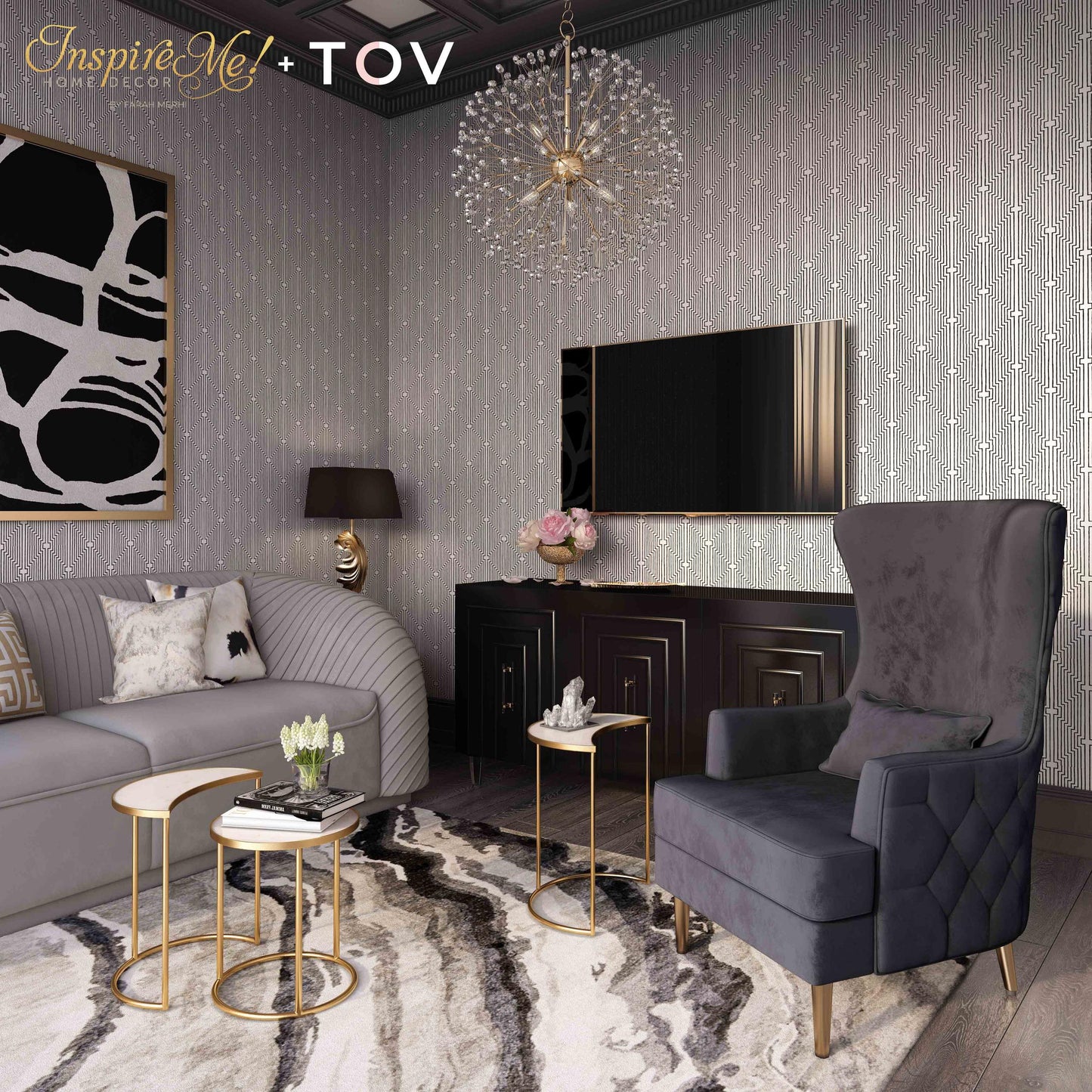 Alina Black Tall Tufted Back Chair by Inspire Me! Home Decor