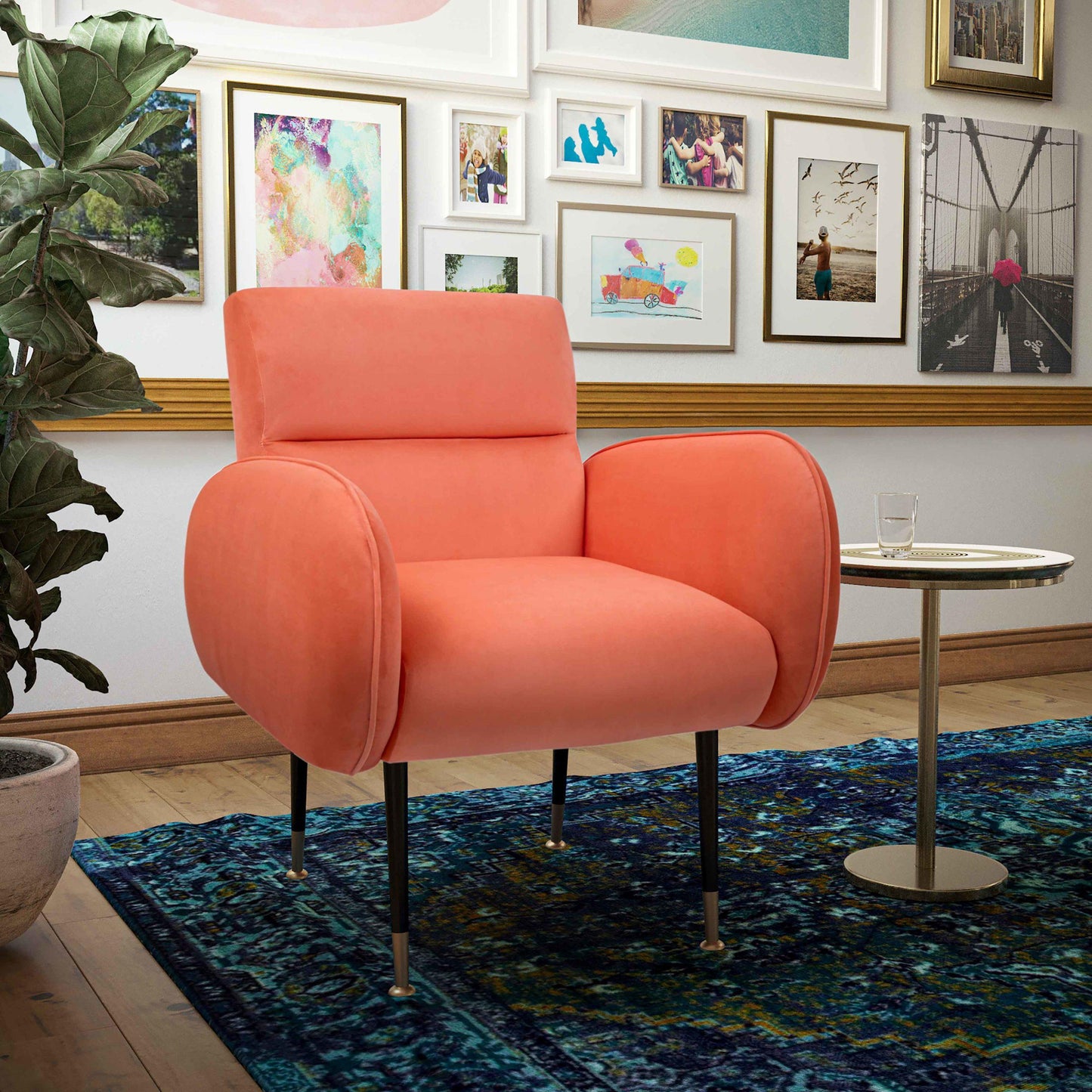 Babe Coral Velvet Chair
